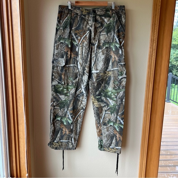 Outfitters Ridge Camo Hunting Pants Mens L 37x31 Realtree Hardwoods Cotton *READ - Picture 1 of 14
